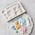 Large Baby Rattle Clothes baby shower theme silicone mould