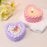 heart twine twist shape candle holder silicone mould
