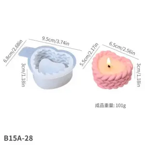 heart twine twist shape candle holder silicone mould