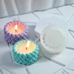 3D knot twine twist shape candle holder silicone mould