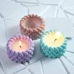 3D knot twine twist shape candle holder silicone mould