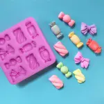 Candy bow theme silicone mould
