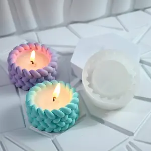 3D knot twine twist shape candle holder silicone mould
