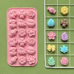 18 CAVITY FLOWERS, LEAVES, CANDY BOWS SILICONE MOuld