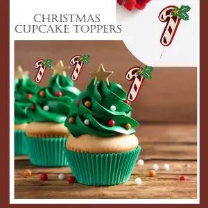 3 pcs Christmas theme cupcake topper