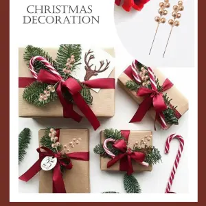 2 pcs golden ball stick Christmas theme topper/decoartion
