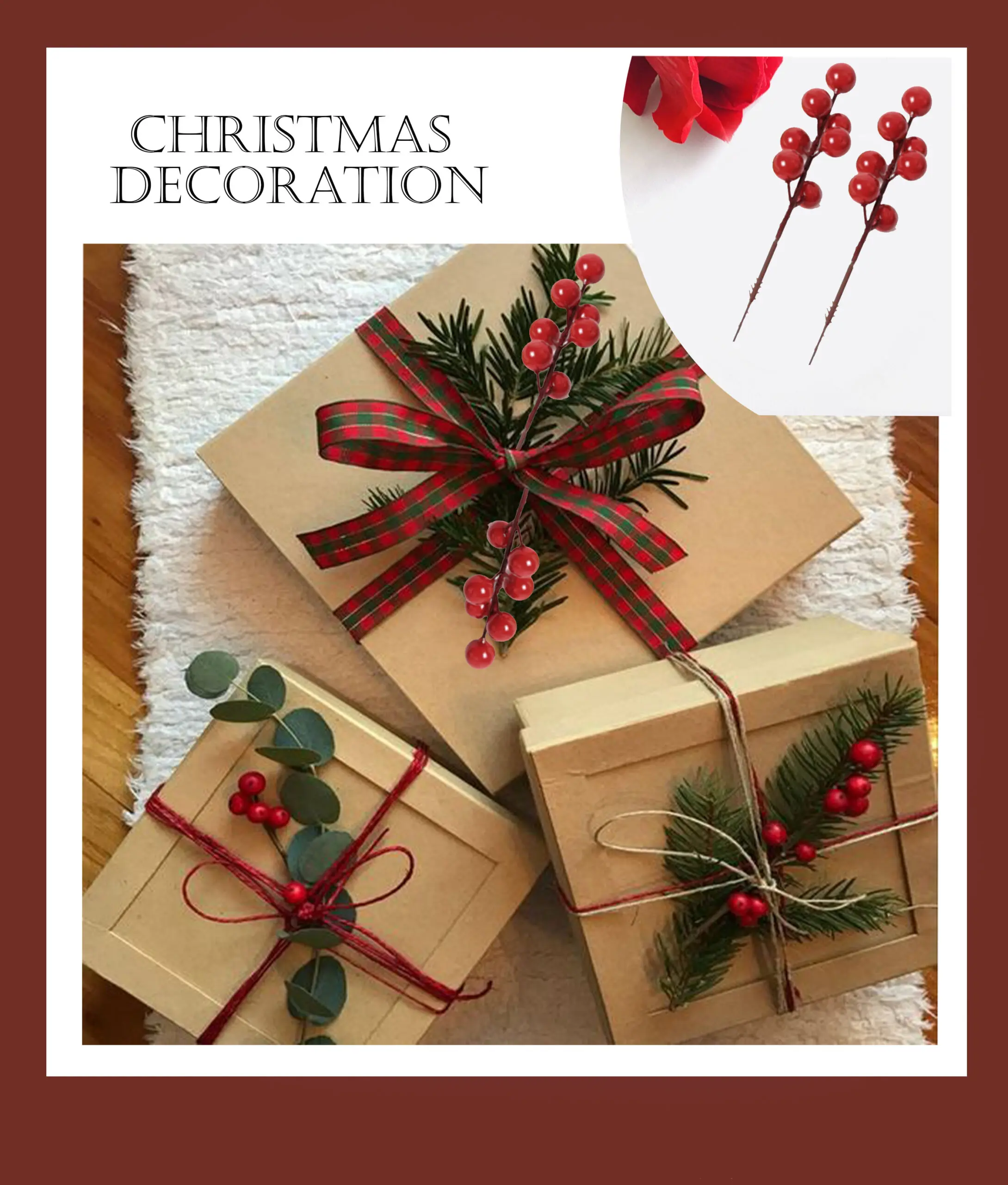 2 pcs red ball stick Christmas theme topper/decoartion