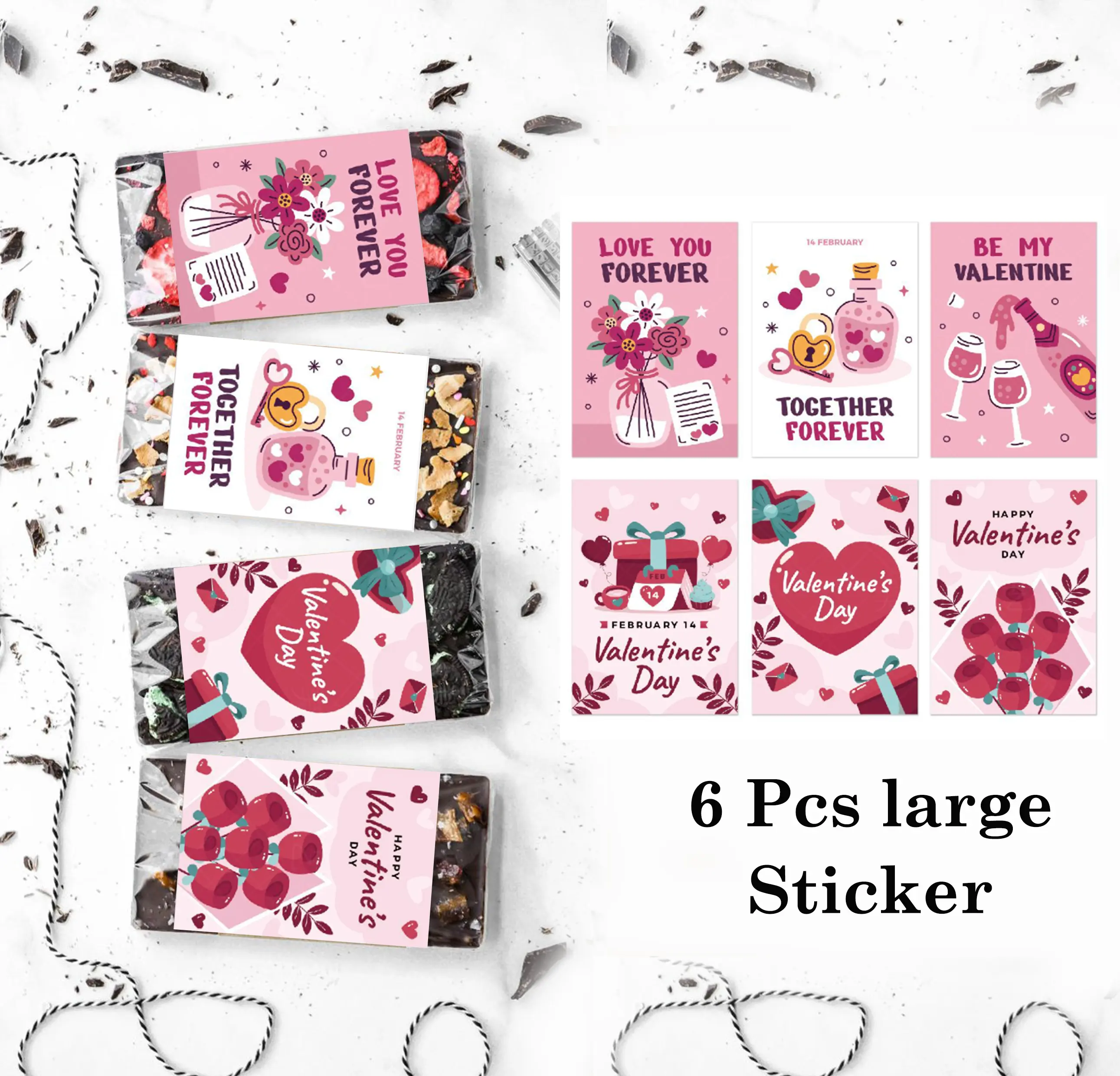 Valentines Large sticker theme 6 Sticker sheet