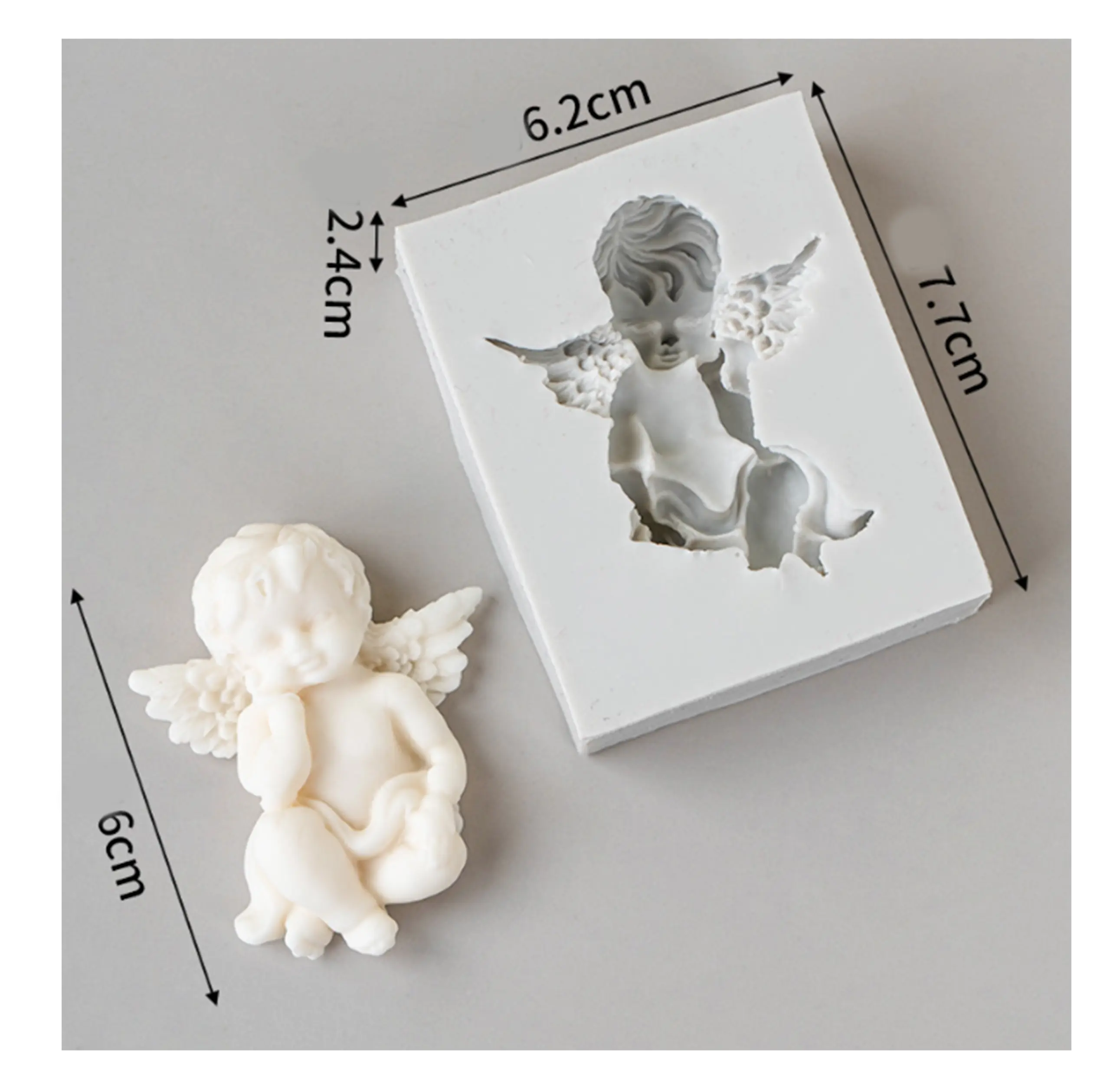 3D Cute Angel with wings silicone mould STYLE 2