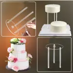 Acrylic cake dowels set of 3 pcs round stand and 3 dowels set