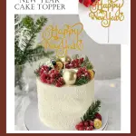 1 pcs golden Happy new year cake topper