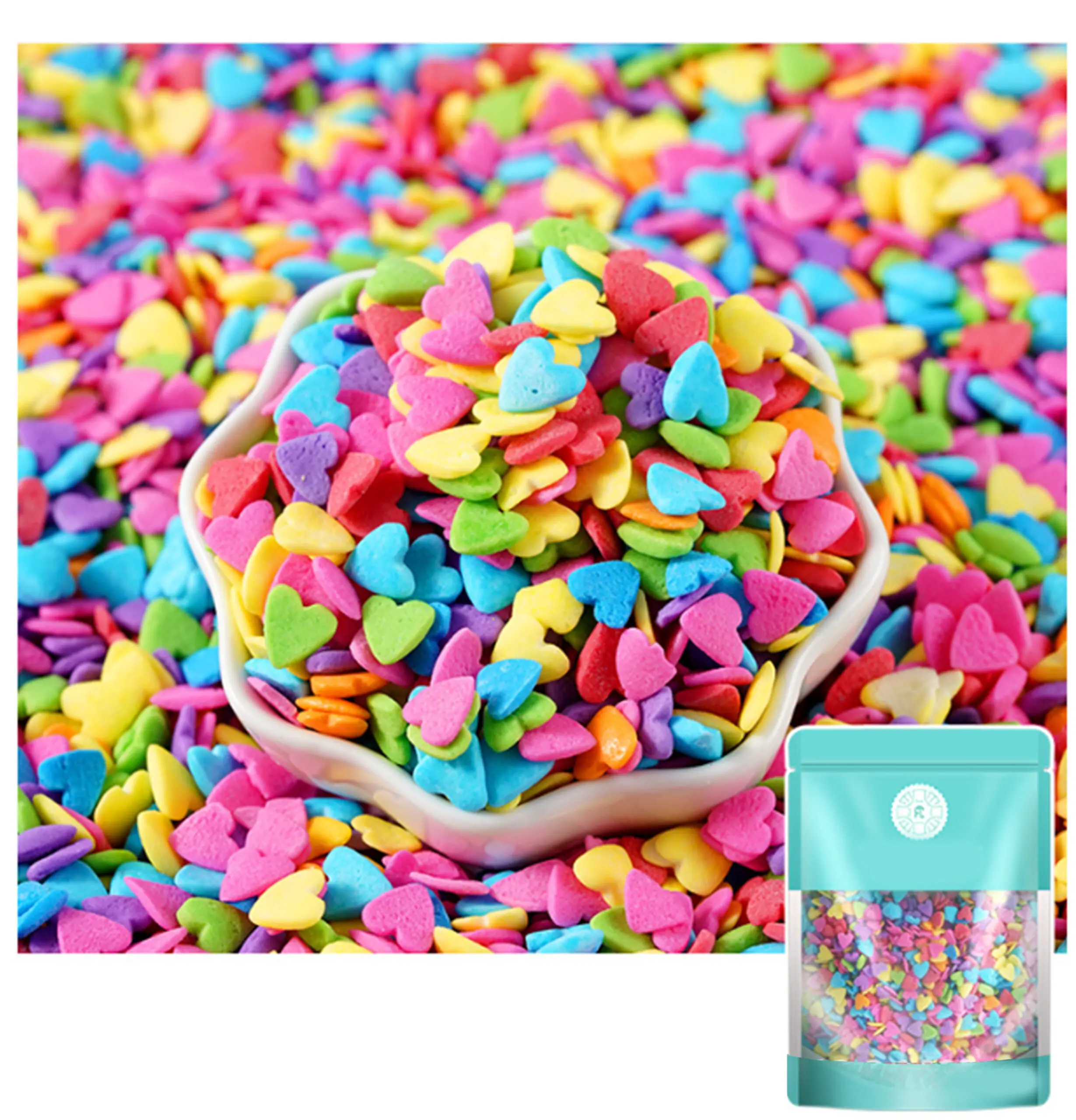 Colorful Heart confetti Sprinklers 100gm