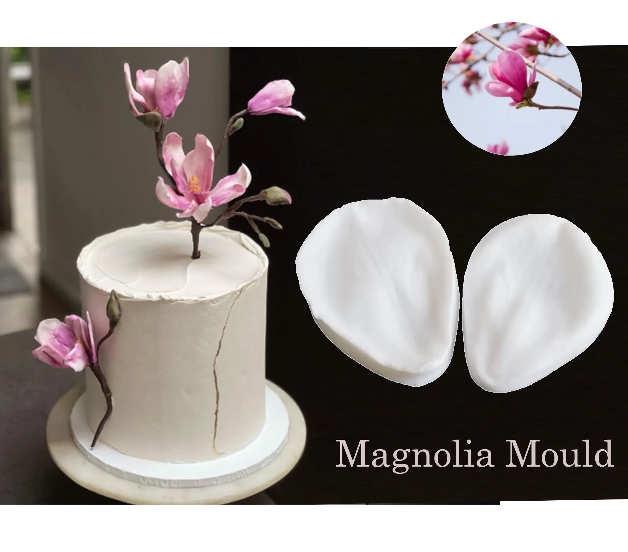 Magnolia Flower Petal veiner mould style 2
