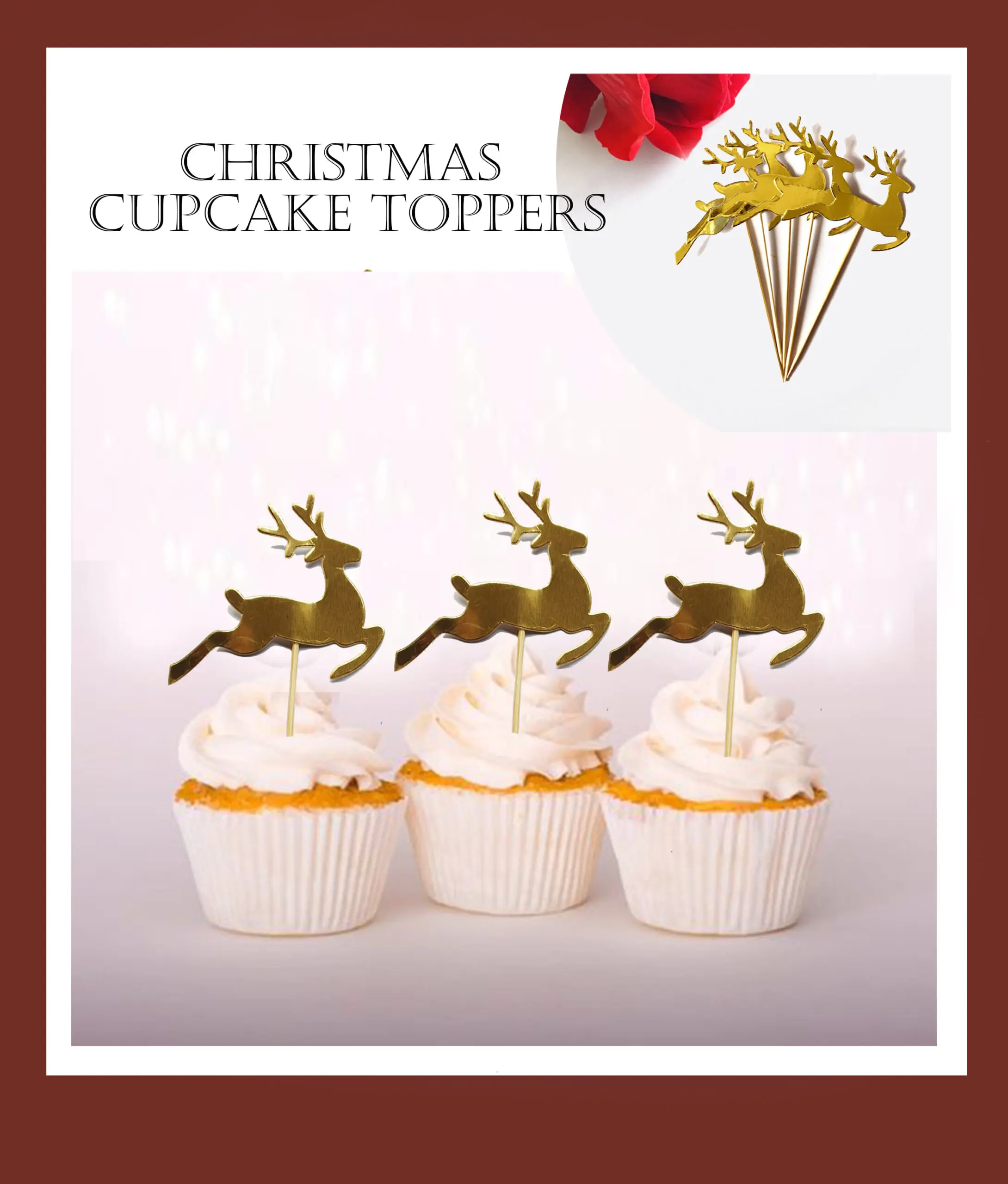 6 pcs Christmas reindeer topper