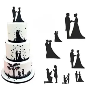 Wedding Couple Silhouette Cutter Set { Set Of 7 Piece }