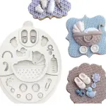 Vedini Baby Pram Candle Silicone Mold for DIY Candle, Fondant & Resin Crafts