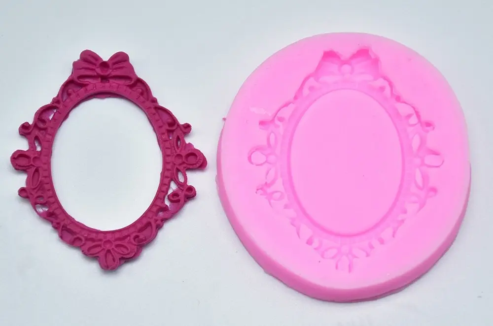 Mirror Fondant Cake Decorating Frame Bow Chocolate Mould