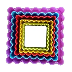 Set of 5 Square Double-sided: Straight and scalloped