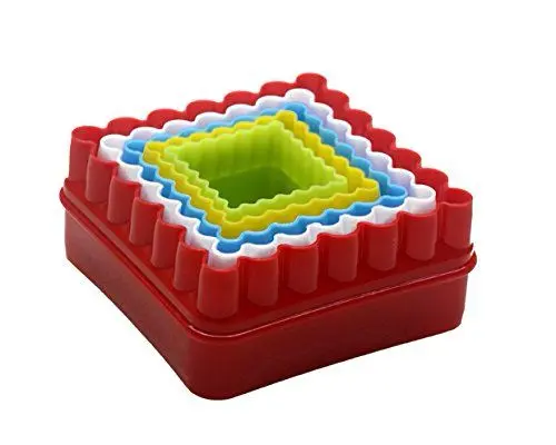Set of 5 Square Double-sided: Straight and scalloped