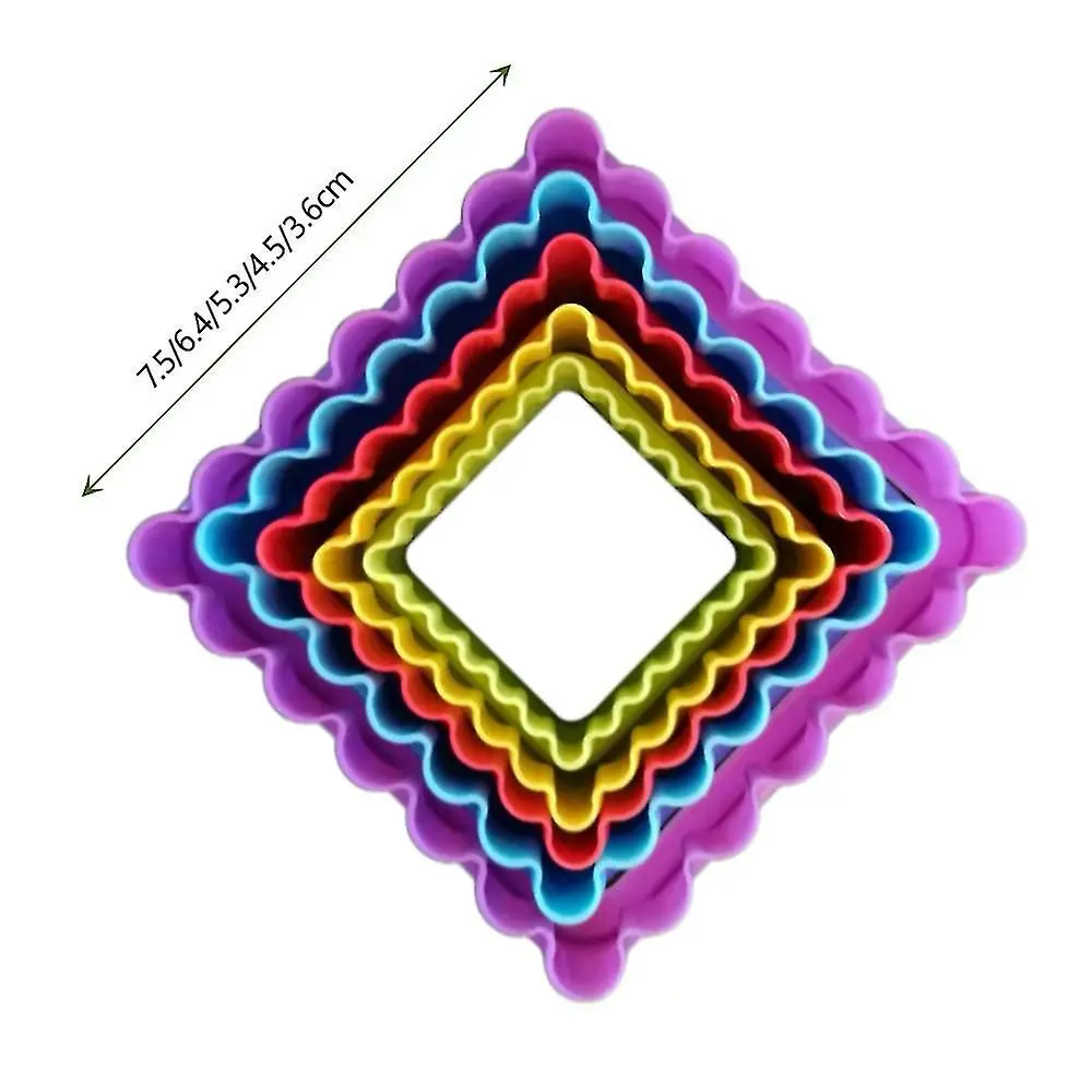 Set of 5 Square Double-sided: Straight and scalloped