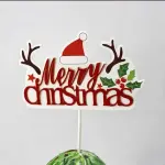 Merry Christmas theme Christmas hat paper card cake topper