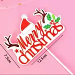 Merry Christmas theme Christmas hat paper card cake topper
