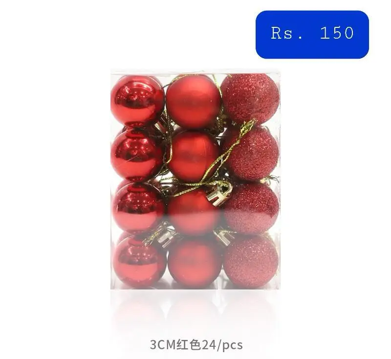 24pcs Christmas Ball Decorations Christmas Tree Anti-fall Christmas Decorations Hanging Balls Holiday Wedding Party