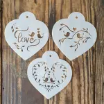 3 pcs love bird theme icing stencil set