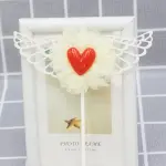 1 pcs Red heart with wings cake topper