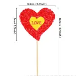 1 pcs beaded heart I love cake topper