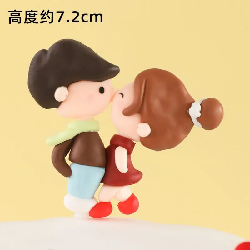 1 pcs Couple cake toy topper
