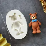 Teddy with bow silicone mould