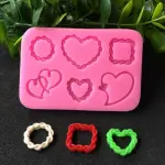 6 cavity love hearts silicone mould
