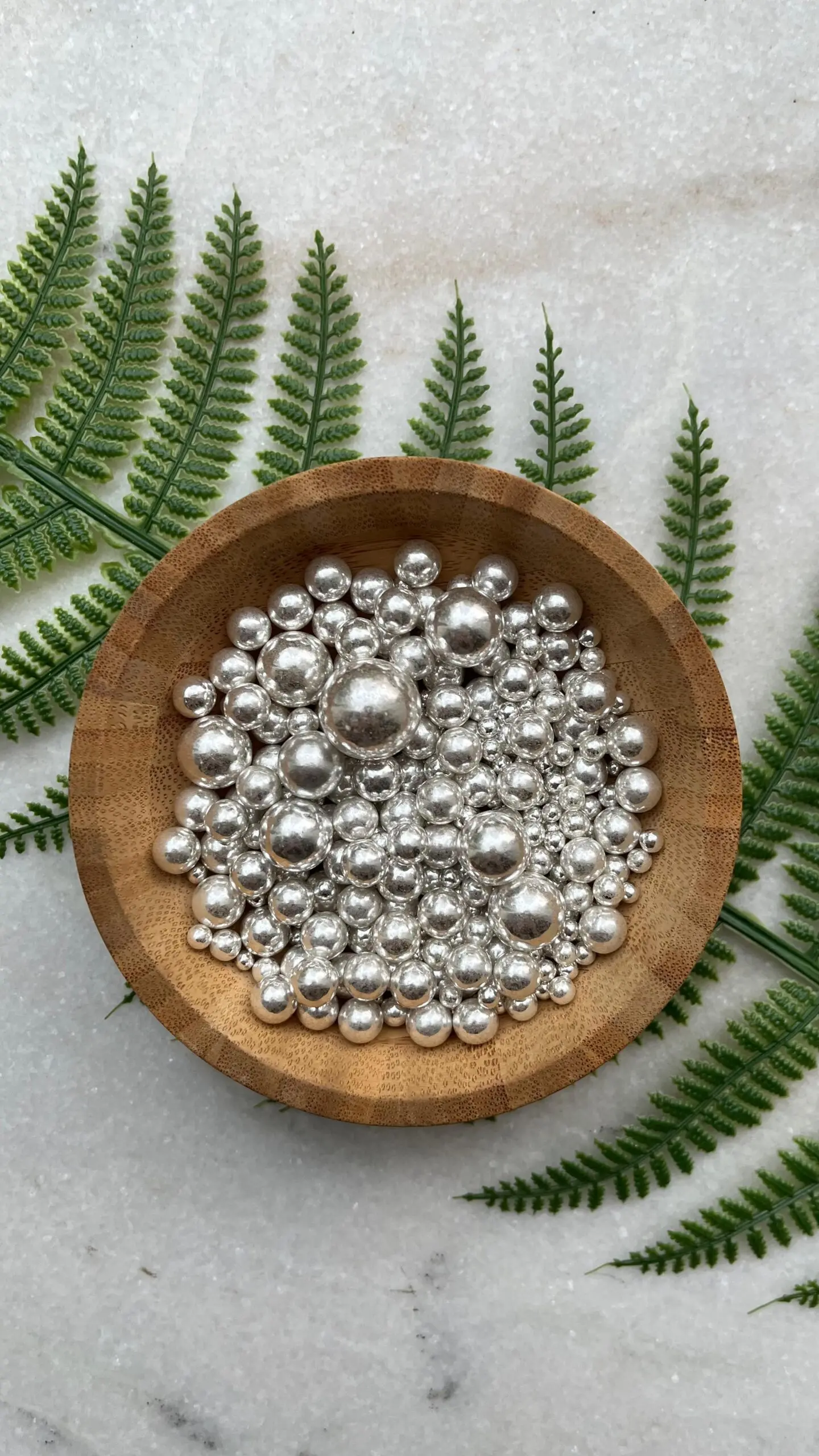 Silver pearl balls shape 3sizes mixed Sprinklers 100gm