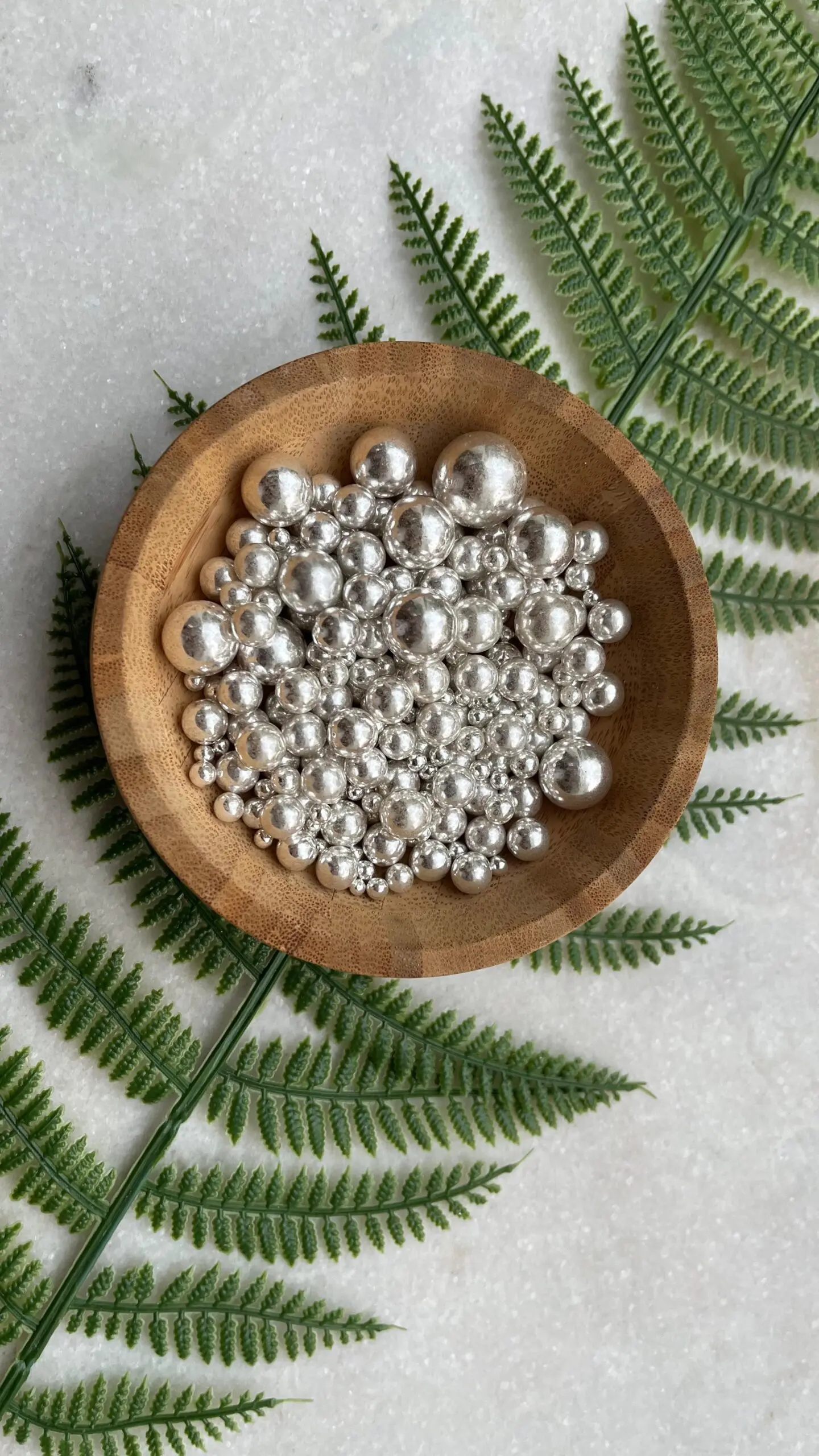 Silver pearl balls shape 3sizes mixed Sprinklers 100gm