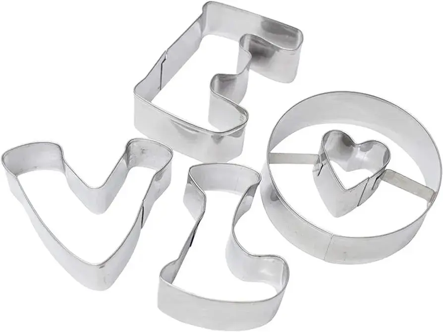 4pcs Love Cookie Cutter plunger set