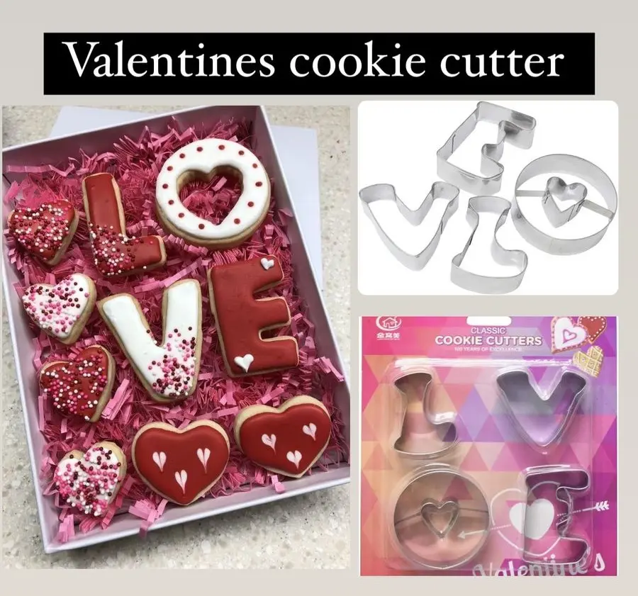 4pcs Love Cookie Cutter plunger set