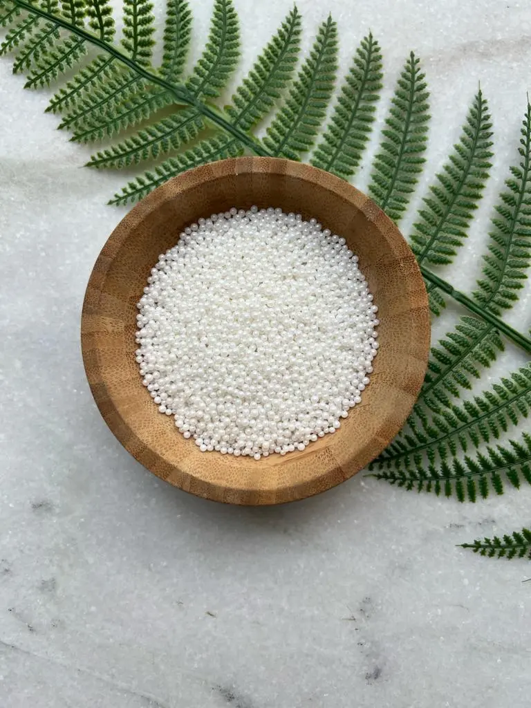 White Edible Pearl Sprinklers (2mm) 100gm
