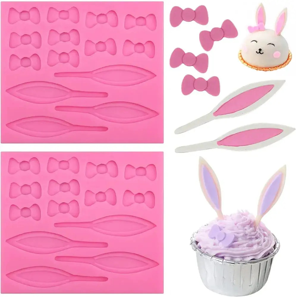 Easter Bunny Ear Bow Silicone Rabbit Silicone Fondant Mould