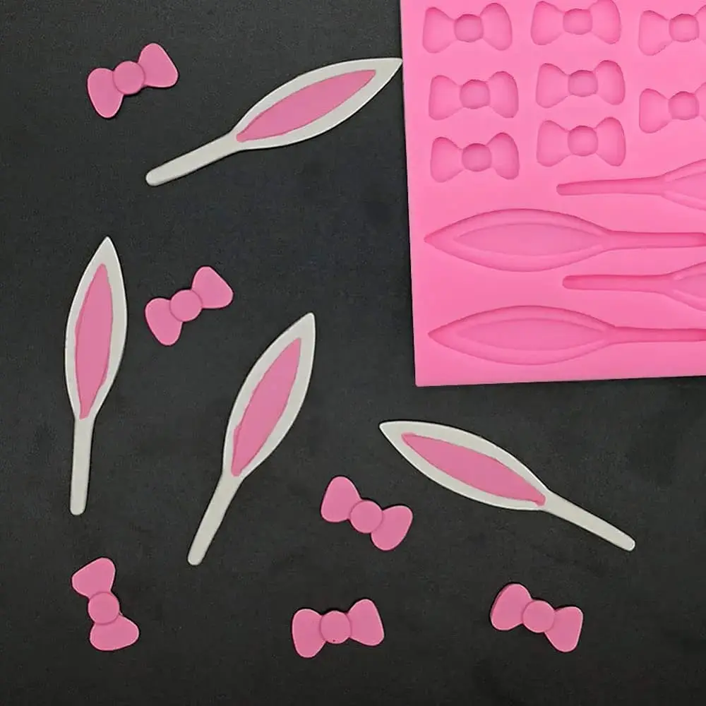 Easter Bunny Ear Bow Silicone Rabbit Silicone Fondant Mould
