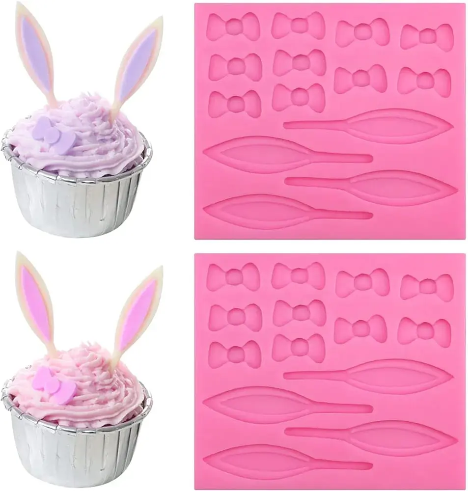 Easter Bunny Ear Bow Silicone Rabbit Silicone Fondant Mould
