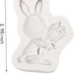 Easter Rabbit holds tulip carrot bunny Silicone Mould