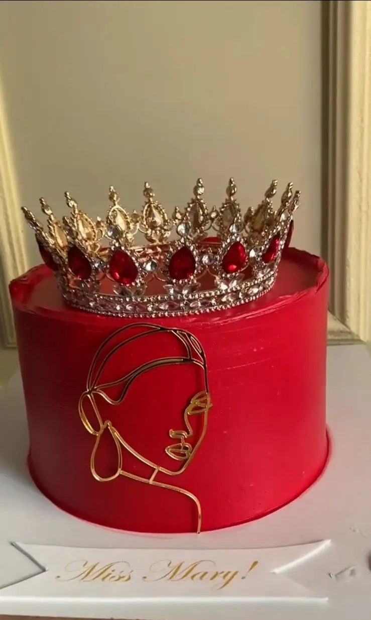 Crystal Rhinestone cake Crown topper for cake decoration