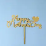 happy mothers day with heart acrylic cake topper