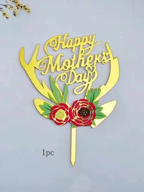Happy mothers day printed acrylic cake topper