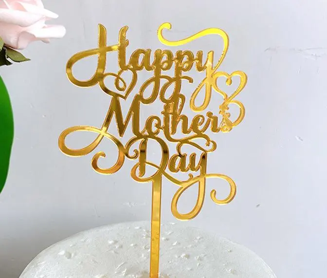 Calligraphy happy mothers day designer cake topper