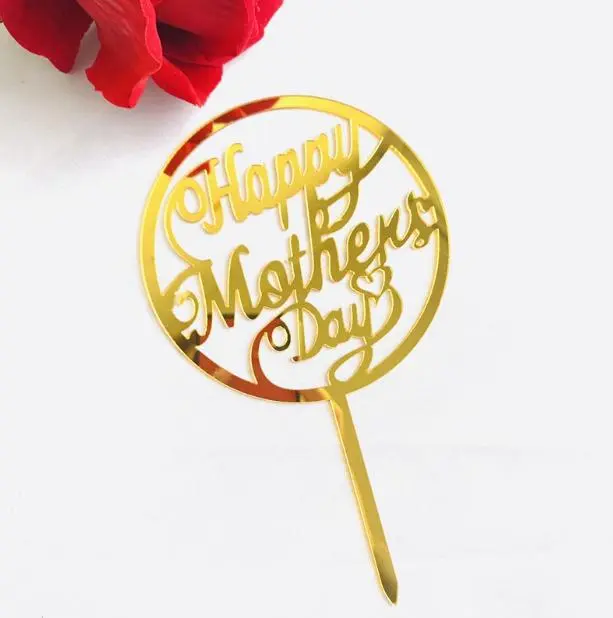 Happy Mothers day round acrylic cake topper