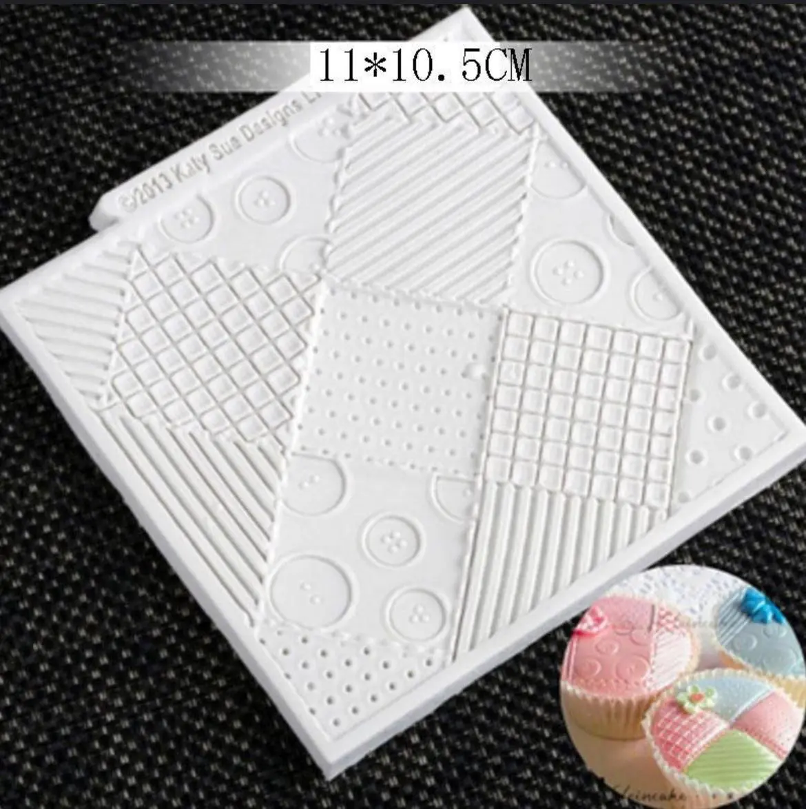 Fondant Patchwork Quilt Knitting Weave Mat silicone Mould