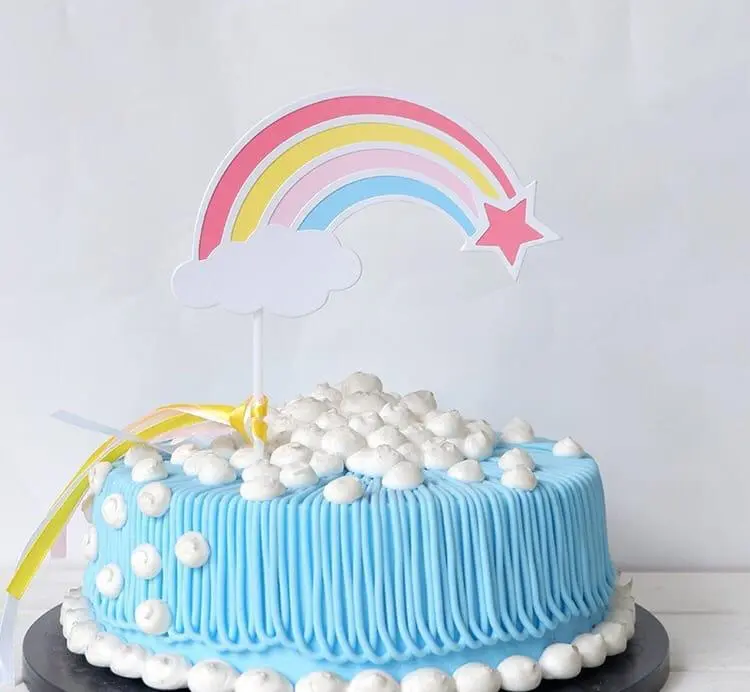 1 pcs rainbow sky theme cake topper