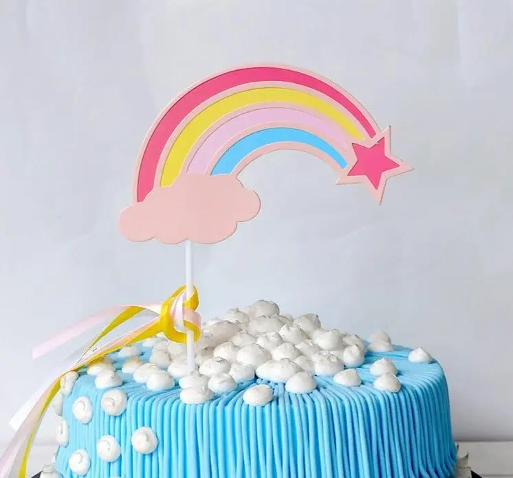 1 pcs rainbow sky theme cake topper